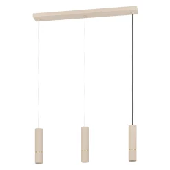 Caminia-riippuvalaisin, hiekanvärinen, pituus 77 cm, teräs, 3-valo.