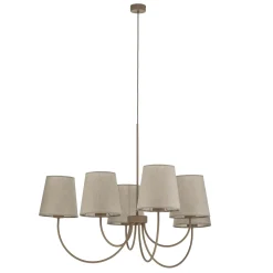 Candi-kattokruunu, beige/hiekka, 6-lamppuinen, Ø 85 cm, E27