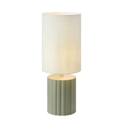Can pöytävalaisin, valkoinen/harmaa, korkeus 57 cm, keramiikka, tekstiili