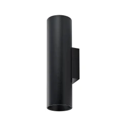 CAN seinävalaisin, musta, 2-lamppuinen, korkeus 22 cm, metalli, GU10