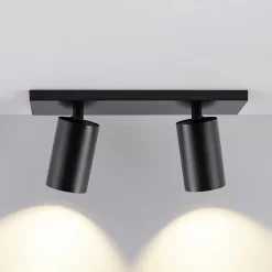 CAN TILT kattospotti, musta, 31 x 9 cm, 2-lamppuinen, metalli GU10