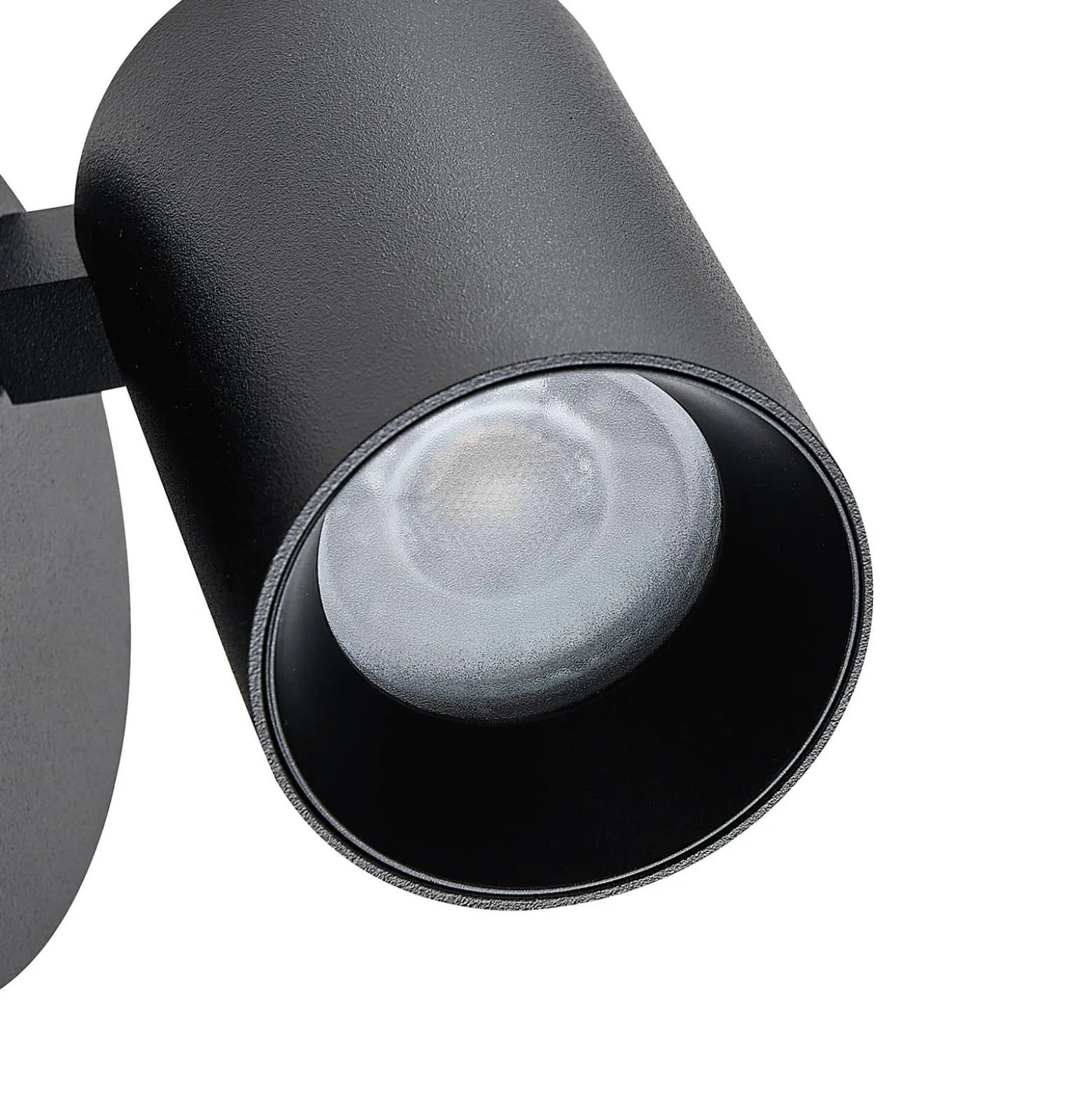 CAN TILT seinäkohdevalaisin, musta, Ø 10 cm, metallinen kytkin USB
