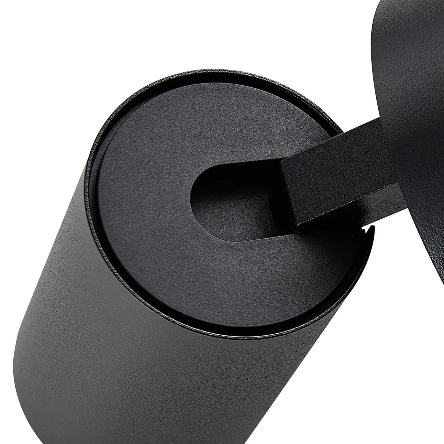 CAN TILT seinäkohdevalaisin, musta, Ø 10 cm, metallinen kytkin USB
