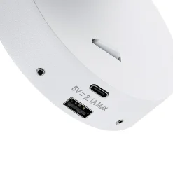 CAN TILT seinäkohdevalaisin, valkoinen, Ø 10 cm, metalli, kytkin, USB