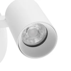 CAN TILT seinäkohdevalaisin, valkoinen, Ø 10 cm, metalli, kytkin, USB