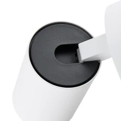 CAN TILT seinäkohdevalaisin, valkoinen, Ø 10 cm, metalli, kytkin, USB