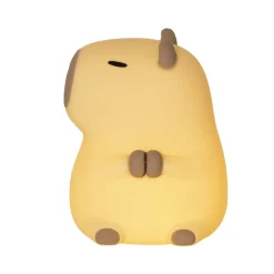 Capybara-LED-akku-yövalo, valkoinen/ruskea, 11 cm, RGB, kosketusohjaus