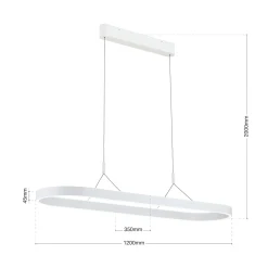 Carrara LED-riippuvalaisin, valkoinen, korkeussäädettävä, CCT