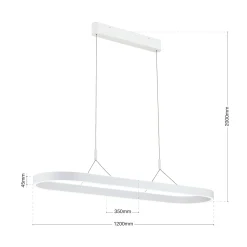 Carrara LED-riippuvalaisin, valkoinen, korkeussäädettävä, CCT