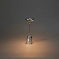 Cassis LED-ladattava pöytävalaisin, hopeanvärinen, alumiini, IP54, CCT-arvo