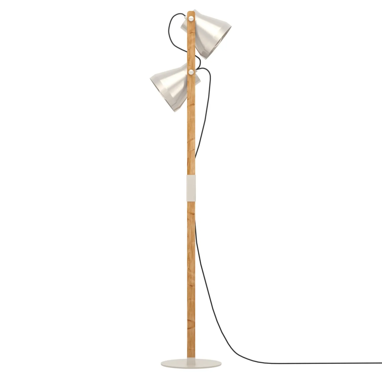 Cawton lattiavalaisin, korkeus 134,5 cm, teräs/ruskea, 2-valoinen teräs