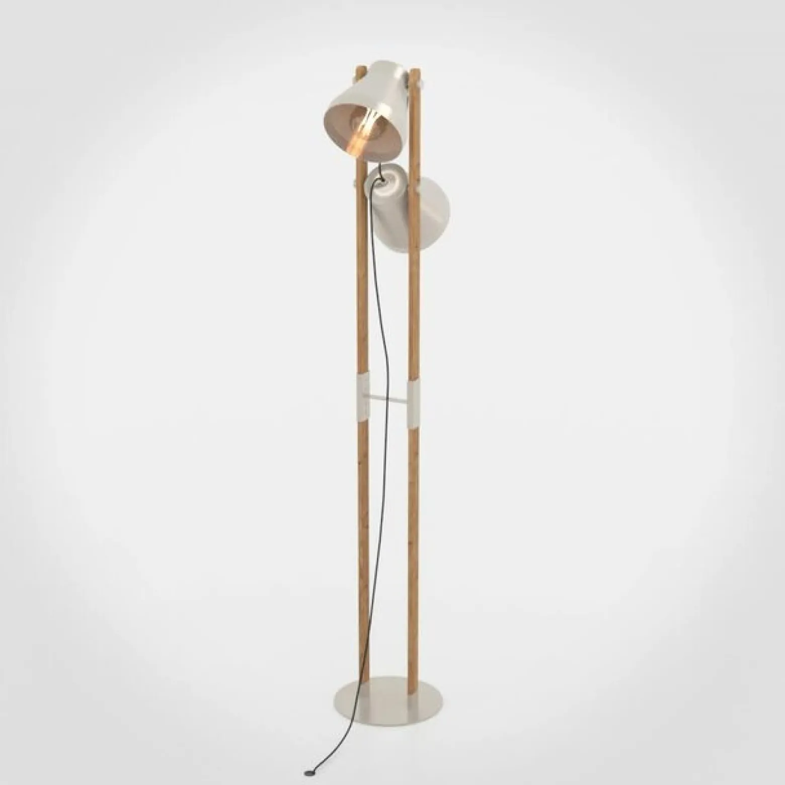 Cawton lattiavalaisin, korkeus 134,5 cm, teräs/ruskea, 2-valoinen teräs