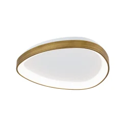 Charlie LED-kattovalaisin, Ø 45 cm, opaalinvalkoinen, antiikkimessingin