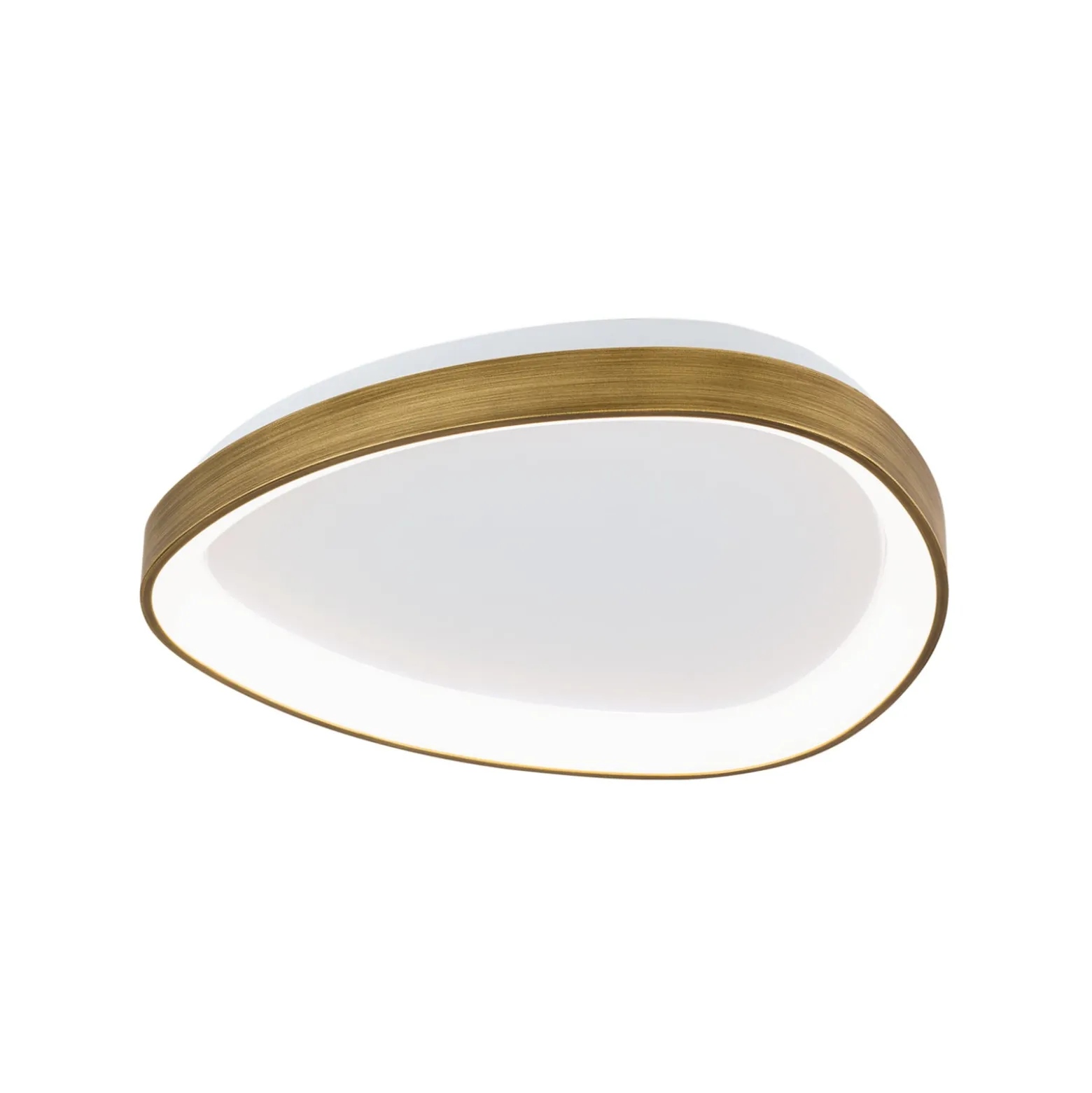 Charlie LED-kattovalaisin, Ø 45 cm, opaalinvalkoinen, antiikkimessingin