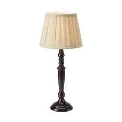 Chocolat pöytävalaisin, korkeus 46 cm, beige/ruskea, metalli/kankainen