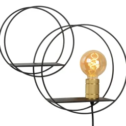 Circle seinävalaisin, musta, 38 cm, E27