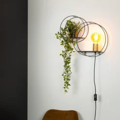 Circle seinävalaisin, musta, 38 cm, E27