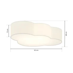 Cloud kattovalaisin, valkoinen, tekstiili, pituus 62 cm, E27, 4-valo.