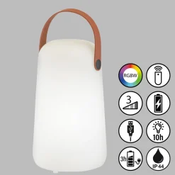 Collgar ladattava LED-pöytävalaisin, valkoinen, korkeus 21 cm