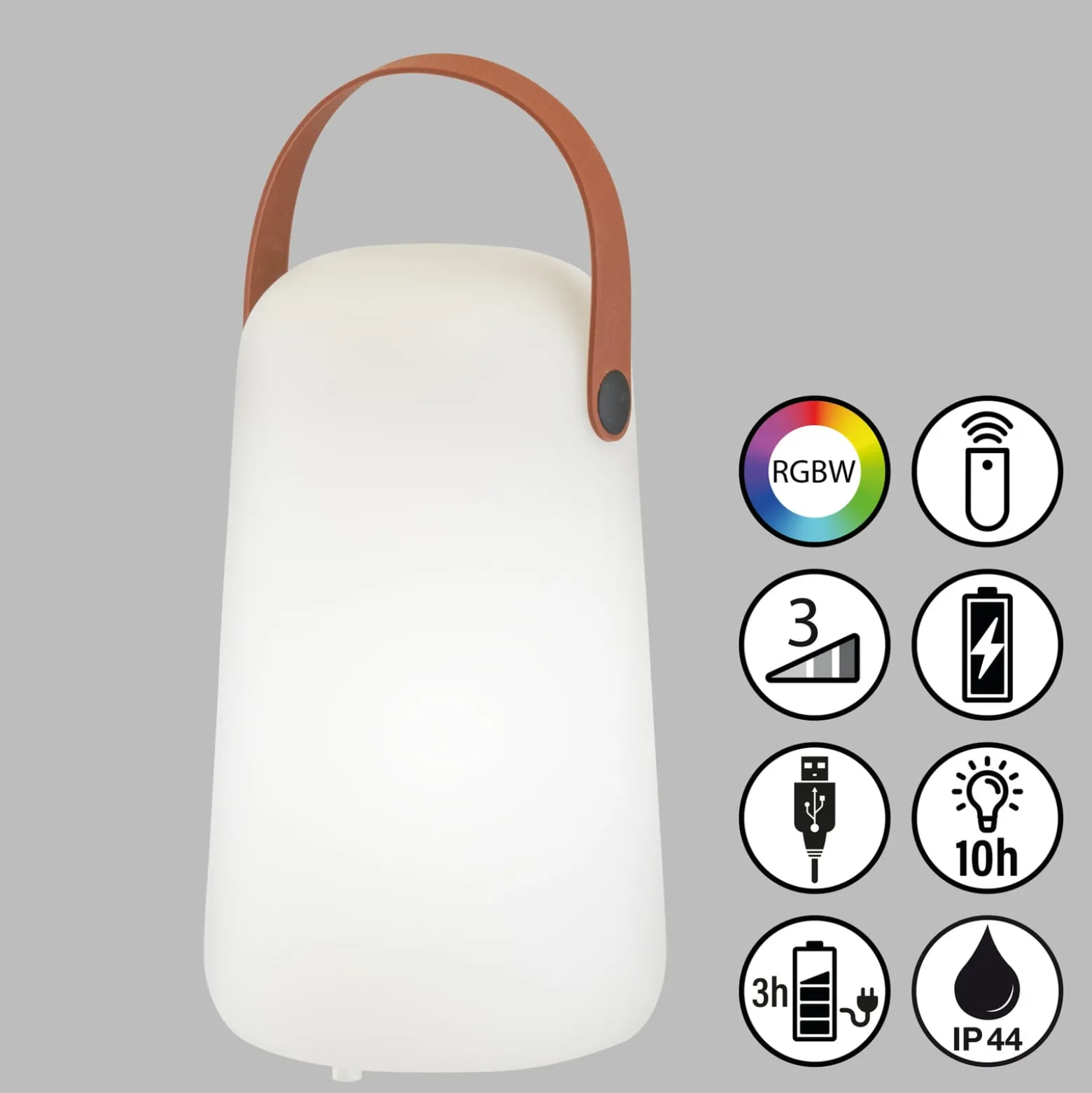 Collgar ladattava LED-pöytävalaisin, valkoinen, korkeus 21 cm