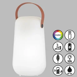 Collgar LED ladattava pöytävalaisin, valkoinen, korkeus 26 cm