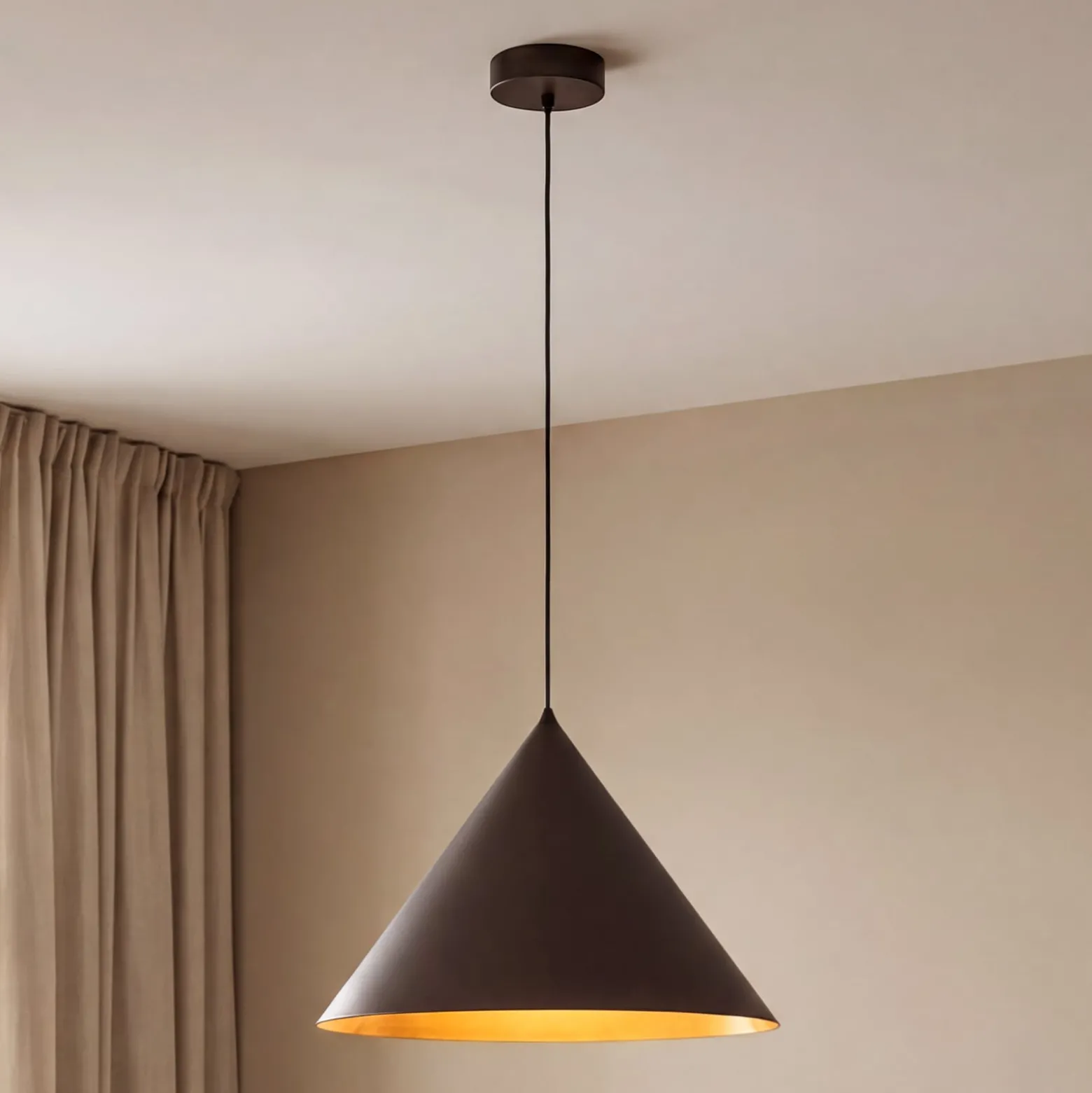 Cono-riippuvalaisin, 1-lamppuinen, Ø 50 cm, ruskea, E27