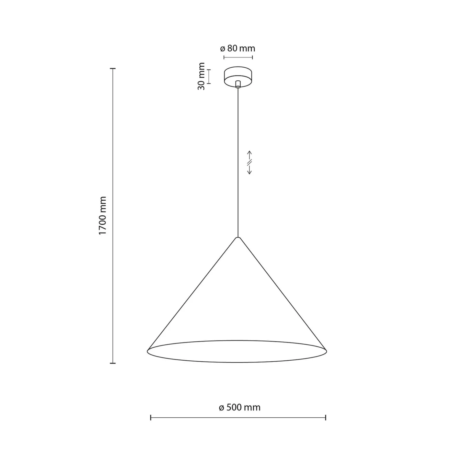 Cono-riippuvalaisin, 1-lamppuinen, Ø 50 cm, terrakotta, E27