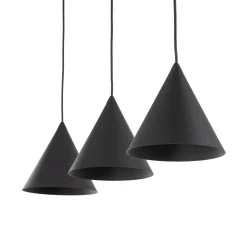 Cono-riippuvalaisin, 3-lamppuinen, musta, E27