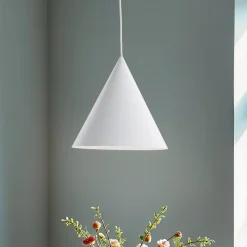 Cono-riippuvalaisin, valkoinen, halkaisija 27 cm, terästä, 1-lamppuinen