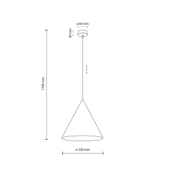 Cono riippuvalaisin, yksittäinen valaisin, Ø 32 cm, keltainen