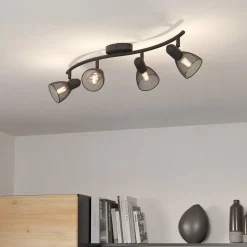 Corvigno kattokohdevalaisin, pituus 64 cm, musta, 4-valo, terästä