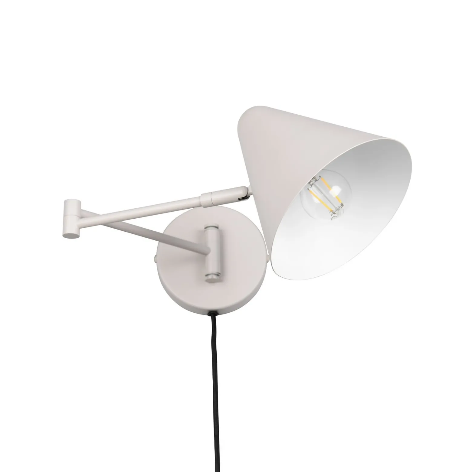 Cosima-seinävalaisin, vaaleanharmaa, ulkonema 54 cm, metalli