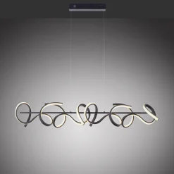 Curls LED-riippuvalaisin, musta, metallia, 99 cm pitkä, himmennettävä