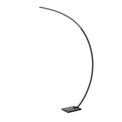 Curve LED-kaarivalaisin, musta, marmori, 192 cm, himmennettävä