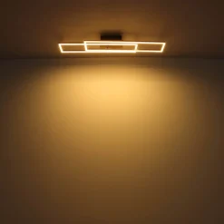Dakari LED-kattovalaisin, pituus 80 cm, musta/tumma puu