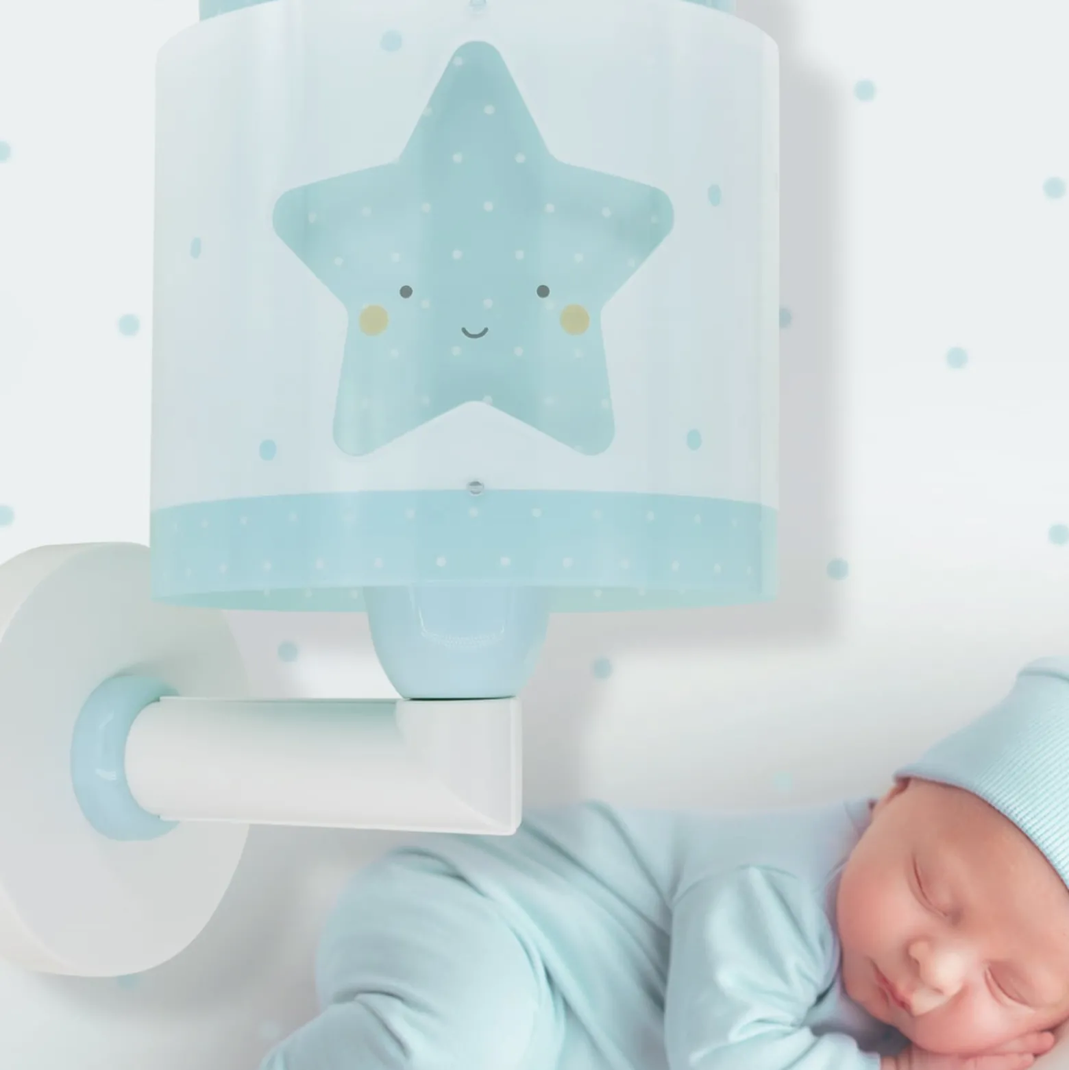 Dalber Baby Dreams -seinävalaisin, pistoke sininen