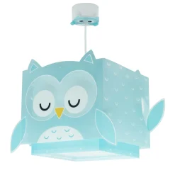 Dalberin lastenhuoneen riippuvalo LITTLE OWL, sininen, pöllökuvio