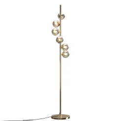 Dallas-maavalaisin, kulta/ruskea, korkeus 150 cm, 6-lamppuinen, himmennin