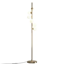 Dallas-maavalaisin, kulta/valkoinen, korkeus 150 cm, 6-lamppuinen, himmennin