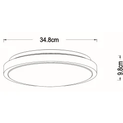 Dasher LED-kattovalaisin, valkoinen, Ø 34,8 cm, 2700 K, IP44