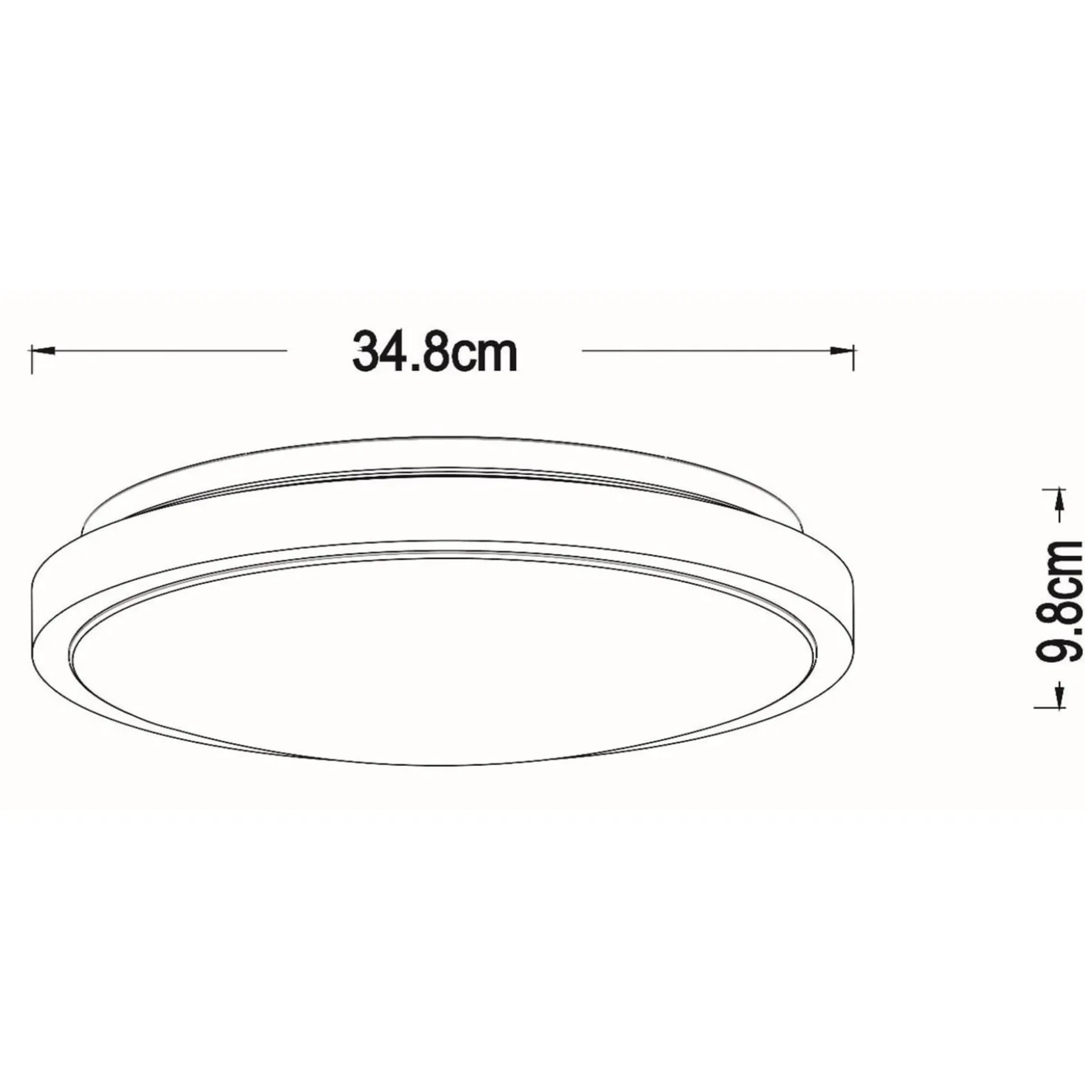 Dasher LED-kattovalaisin, valkoinen, Ø 34,8 cm, 2700 K, IP44