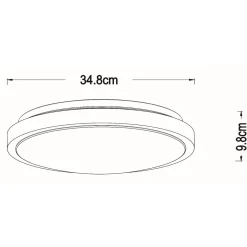 Dasher LED-kattovalaisin, valkoinen, Ø 34,8 cm, 2700 K, IP44