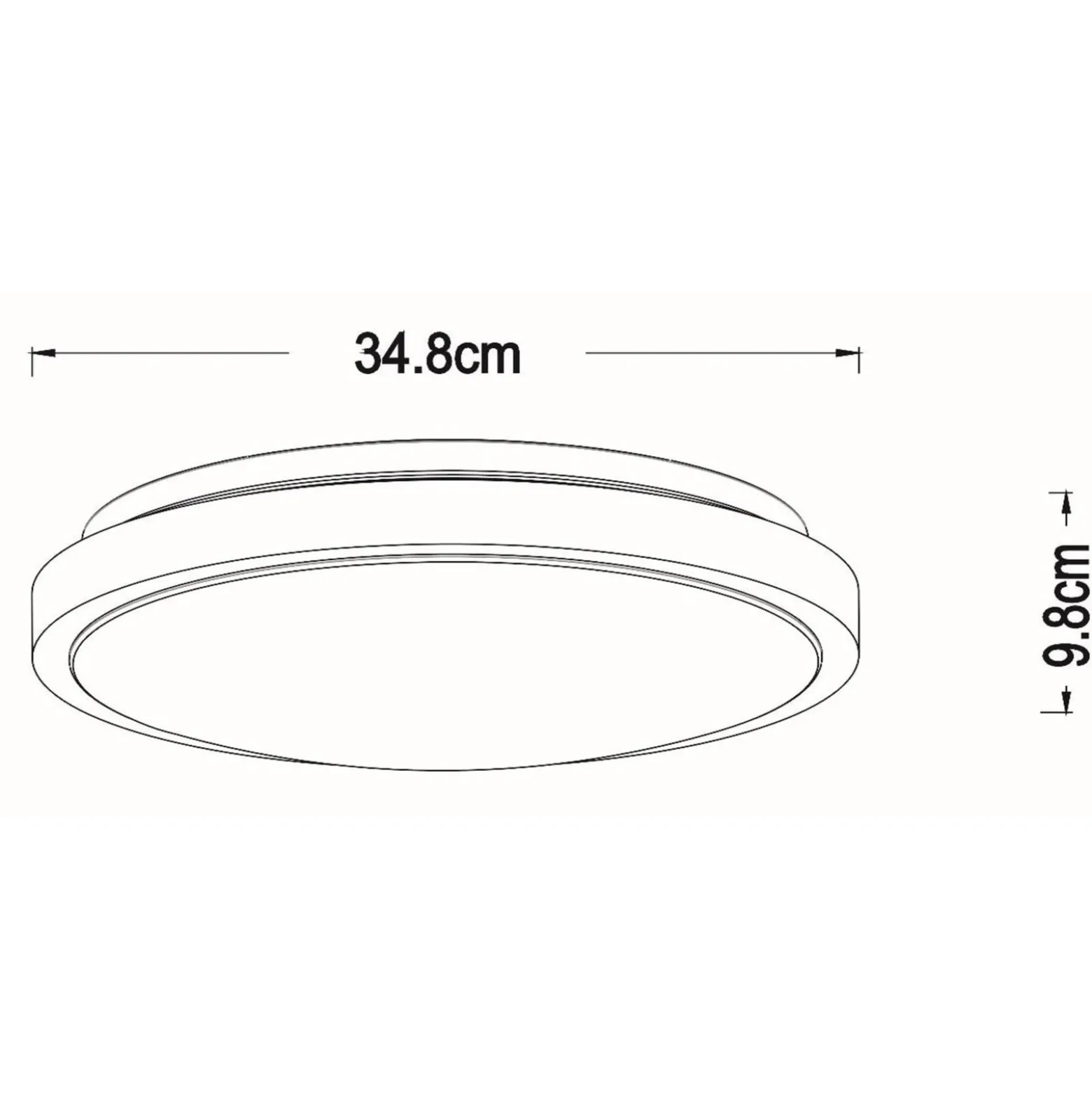 Dasher LED-kattovalaisin, valkoinen, Ø 34,8 cm, 2700 K, IP44
