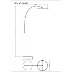 Della LED-lattiavalo, korkeus 190 cm, musta/tummanharmaa, metallia