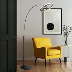 Della LED-lattiavalo, korkeus 190 cm, musta/tummanharmaa, metallia