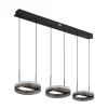 Della LED-riippuvalaisin, pituus 82 cm, tummanharmaa, metalli, 3-lamppuinen,