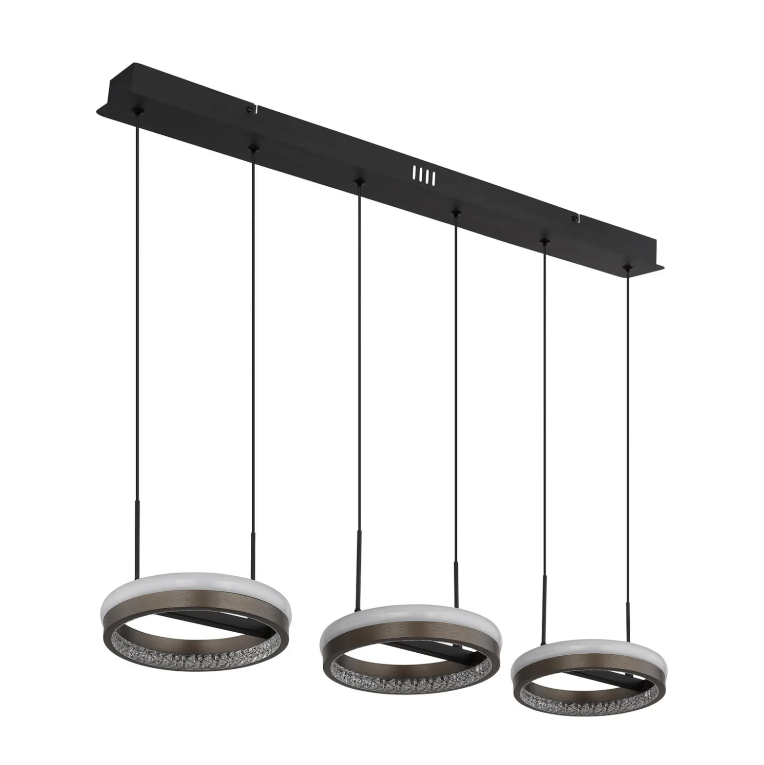 Della LED-riippuvalaisin, pituus 82 cm, tummanharmaa, metalli, 3-lamppuinen,