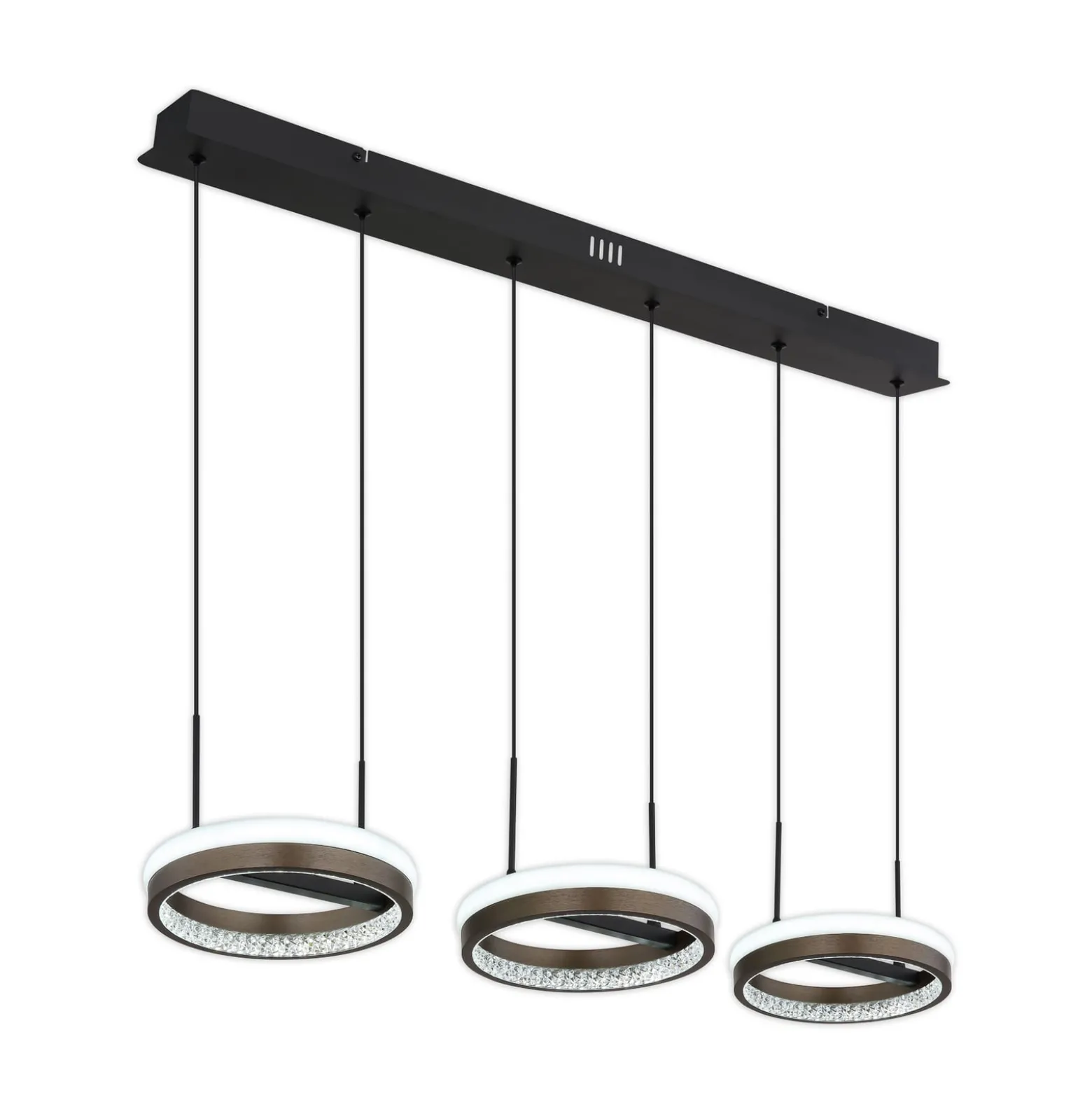 Della LED-riippuvalaisin, pituus 82 cm, tummanharmaa, metalli, 3-lamppuinen,