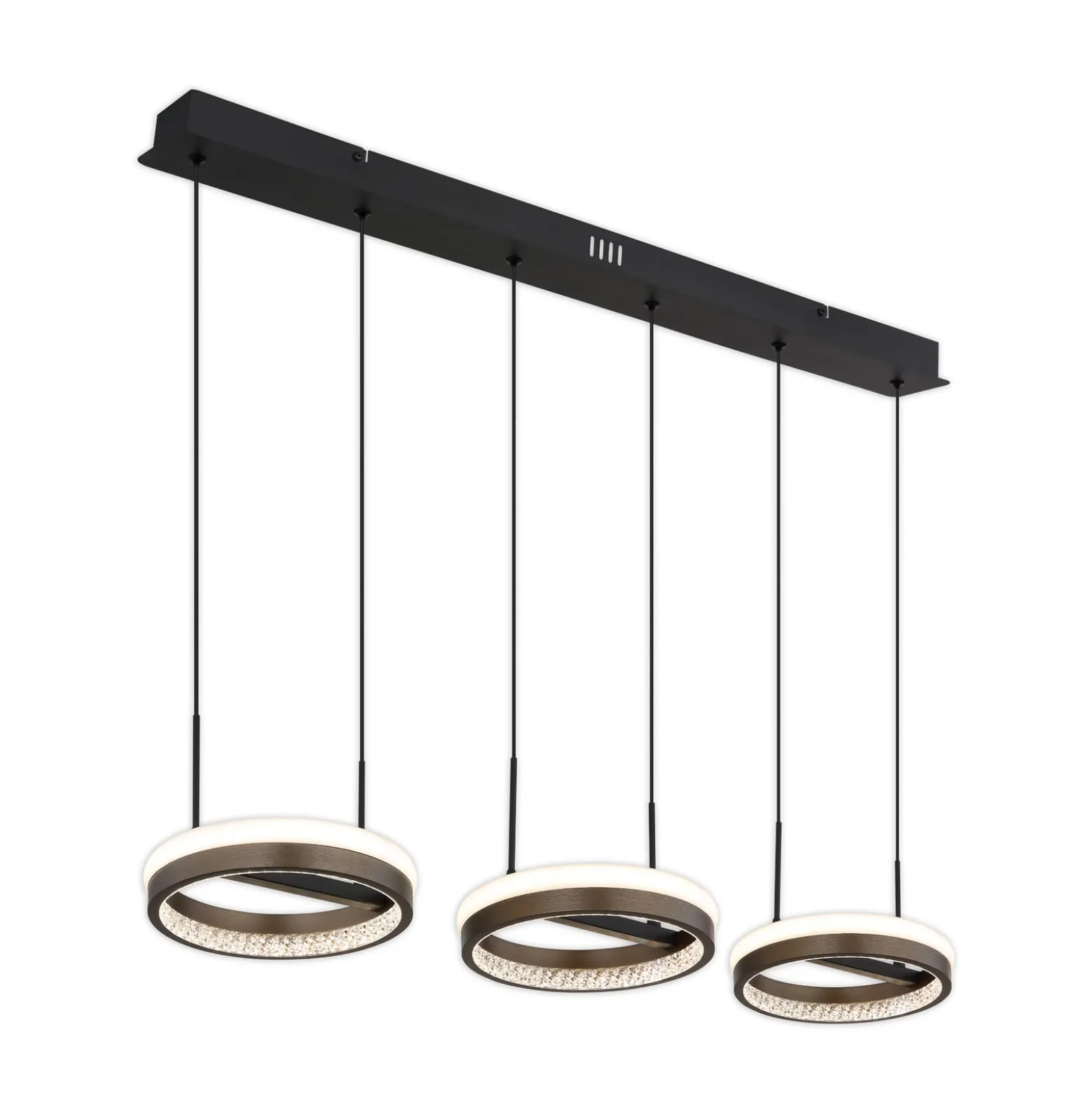 Della LED-riippuvalaisin, pituus 82 cm, tummanharmaa, metalli, 3-lamppuinen,