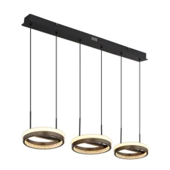 Della LED-riippuvalaisin, pituus 82 cm, tummanharmaa, metalli, 3-lamppuinen,
